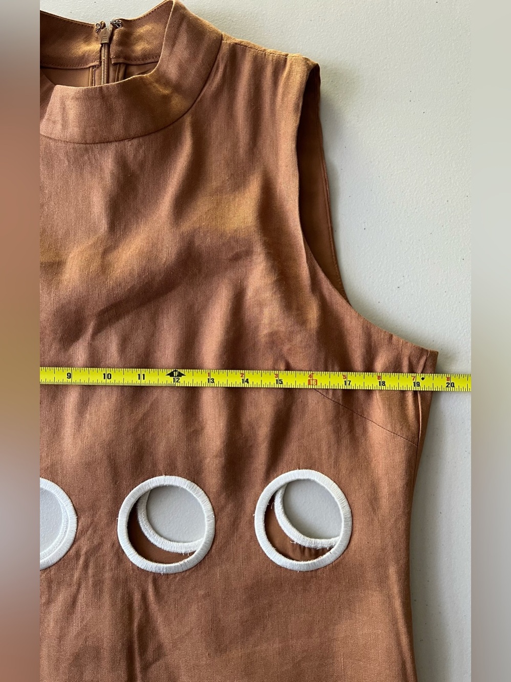 NWT Antonio Melani x M.G. Style Jen Maxi Dress Size 10 Walnut Linen Blend - Picture 5 of 13